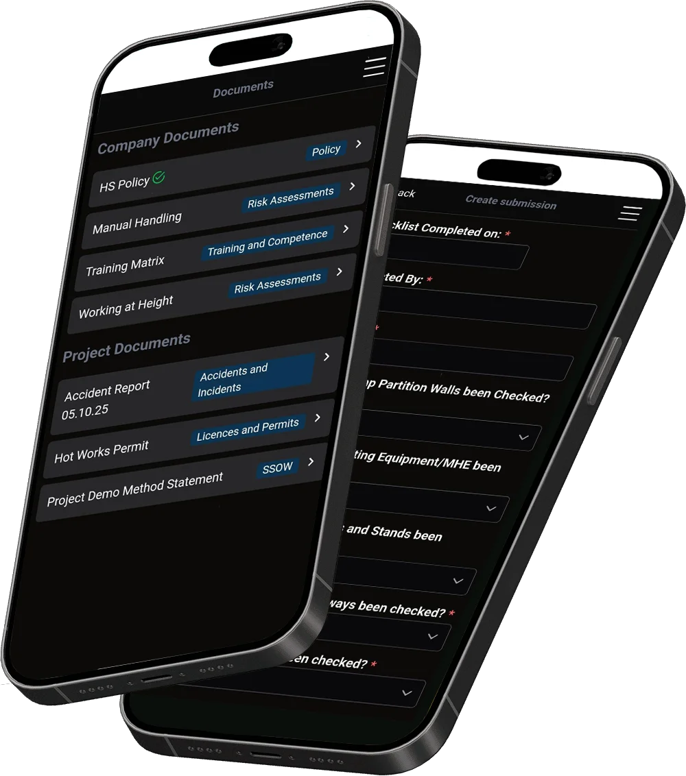 Mobile Phone running SHEQ-i App